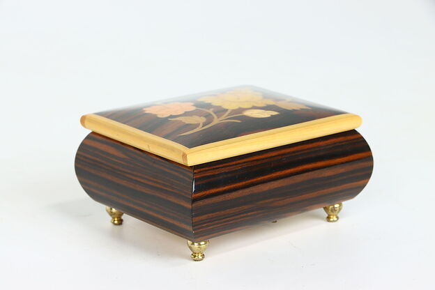 Rosewood Marquetry Italian Music Box, Fascination, Swiss Reuge #38948 photo