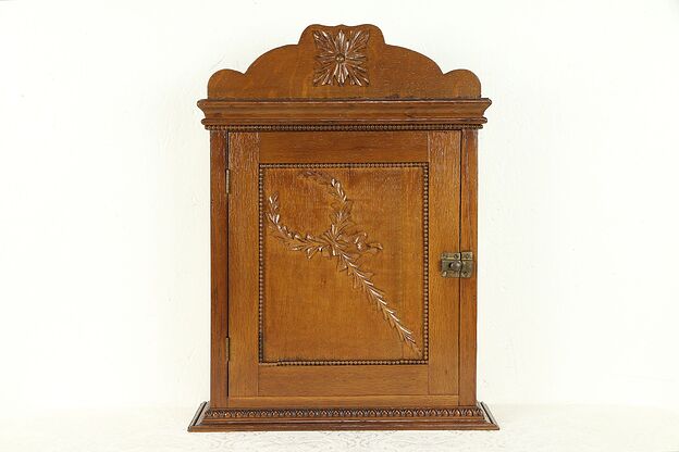Oak Antique Medicine Chest, Hanging or Countertop Cupboard or Cabinet #30915 photo