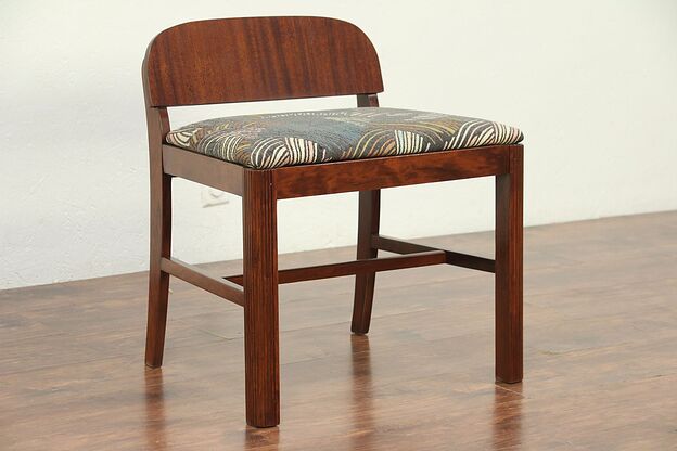 Art Deco 1930's Vintage Bench, New Upholstery #29154 photo