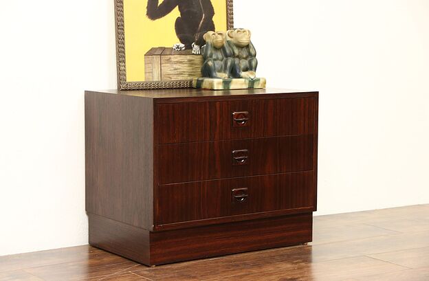 Midcentury or Danish Modern Rosewood Chest, Nightstand or End Table photo