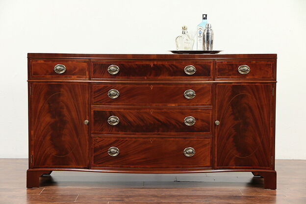 Georgian Serpentine Vintage Sideboard, Server or Buffet, Colby Chicago #29946 photo