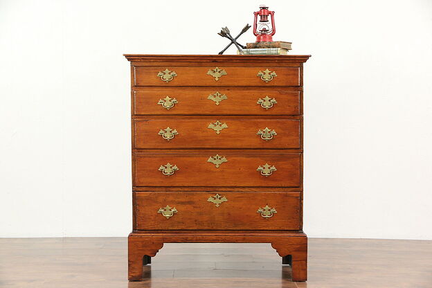 Country Pine 1790 Antique Hand Made New England Chest or Dresser photo