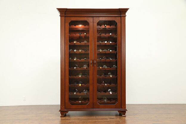 Cherry Lighted 100 Bottle Wine Cabinet, Morgan Design, Holland MI #31108 photo