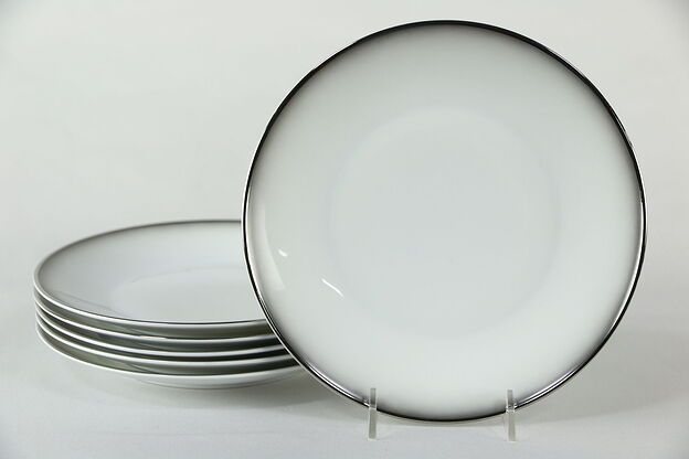 Set of 6 Vintage Salad Plates, Evensong by Rosenthal - Continental White 7 5/8" photo