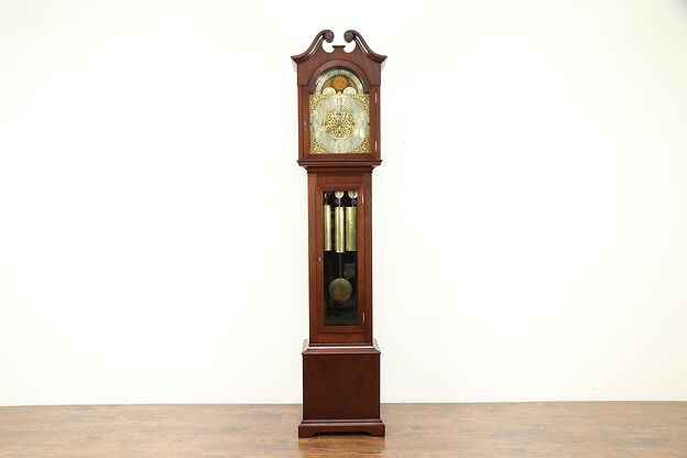 Mahogany Antique Grandfather Tall Case Clock, Westminster Chime #30937 photo