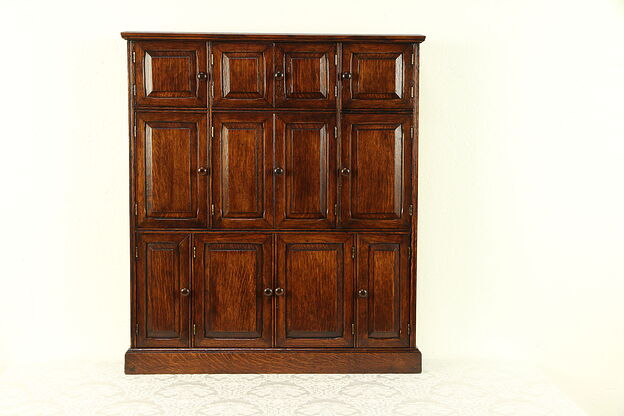 Oak Antique Hanging or Countertop Jewelry Chest or Medicine Cabinet #30396 photo