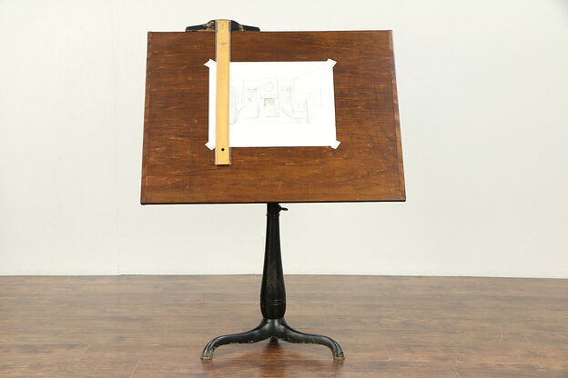 Drafting Table Adjustable Artist Antique Drawing Desk, Wine Table #30481 photo