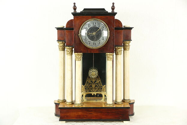Empire 1880 Antique Clock, Marble Columns photo