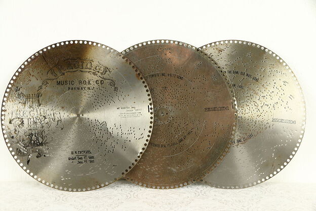 Regina Music Box 3 Antique 15 1/2" Disks, I Love You In The Same Old Way #30758 photo
