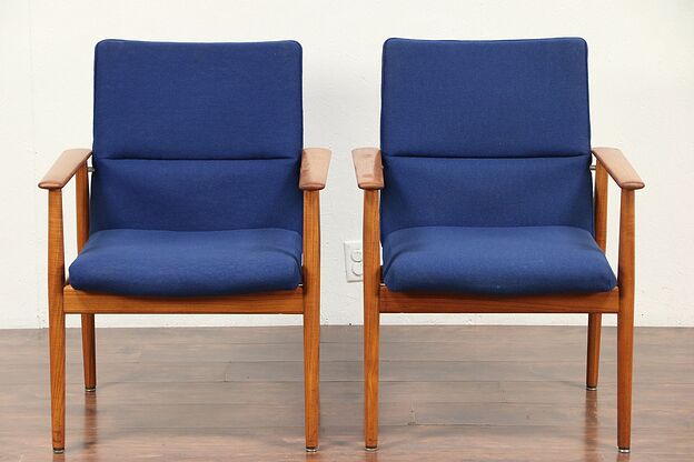 Pair of Danish Midcentury Modern Vintage Teak Chairs, Signed Sibast  #29745 photo