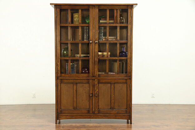 Craftsman Style Oak Bookcase or Kitchen Pantry Cabinet #30257 photo