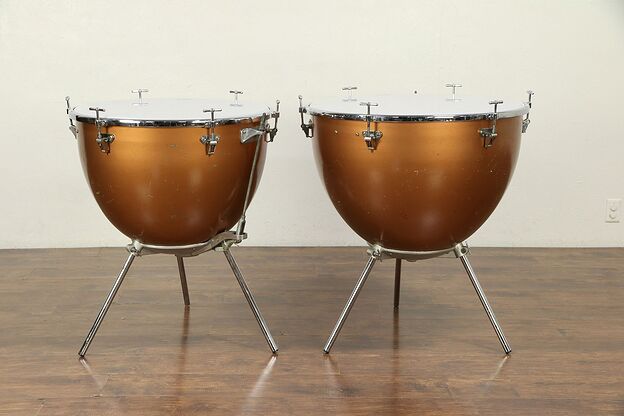 Pair of Timpani Kettle Drums Signed Ludwig 26 & 29 #30095 photo