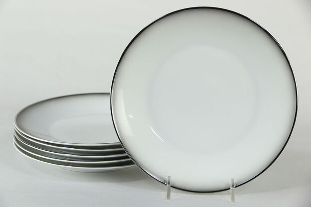 Set of 6 Vintage Salad Plates in Evensong by Rosenthal Continental White 7 5/8" photo