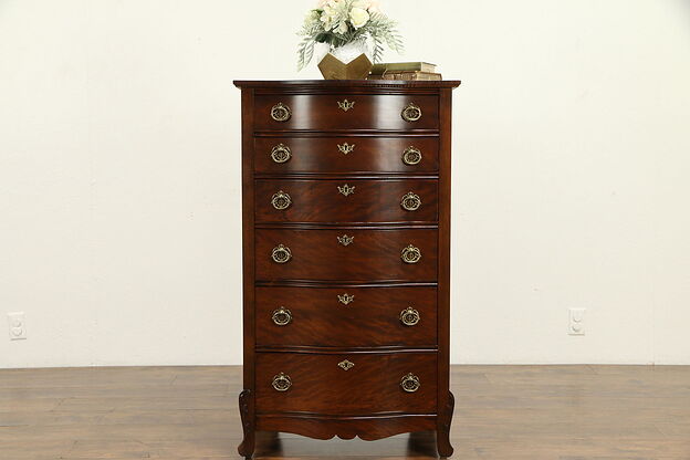 Victorian Antique Curly Tiger Maple Lingerie or Collector Chest #32177 photo