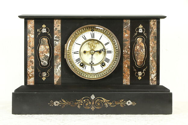 Ansonia NY Antique Victorian Marble Open Escapement Clock #32779 photo