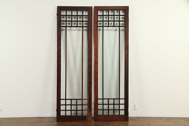 Pair of Arts & Crafts Antique Craftsman Architectural Salvage Doors A #32868 photo