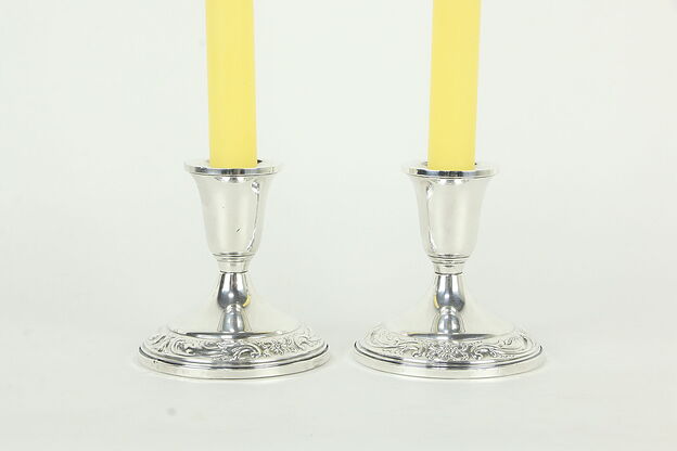 Pair of Towle Sterling Silver Vintage Candlesticks #33494 photo