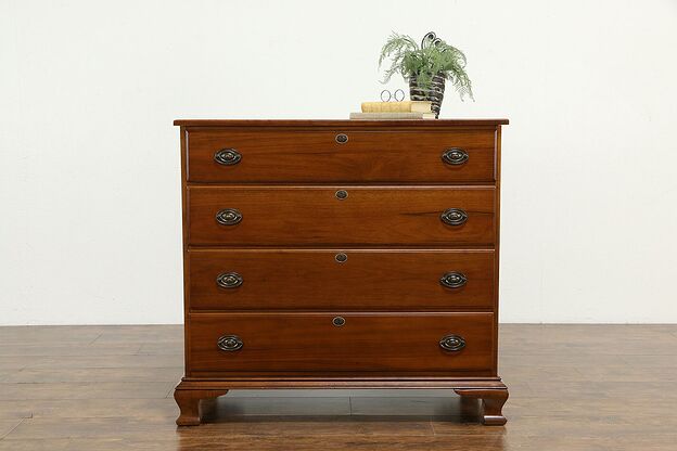 Traditional Walnut 1930's Vintage Dresser, Hall or Linen Chest  #33557 photo
