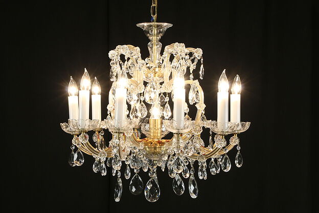Marie Theresa Design Bohemian Czech Crystal 11 Candle Vintage Chandelier #34324 photo
