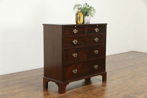 Traditional Vintage Mahogany Bachelor Chest or Dresser, Pull out Shelf #34765 photo