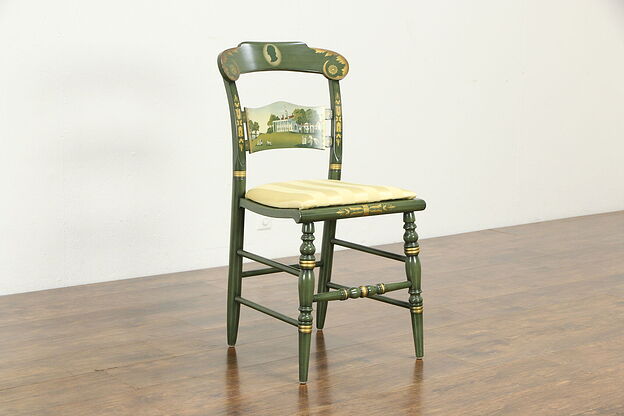 Washington Mt Vernon Painted Vintage Desk or Side Chair, New Upholstery #35078 photo