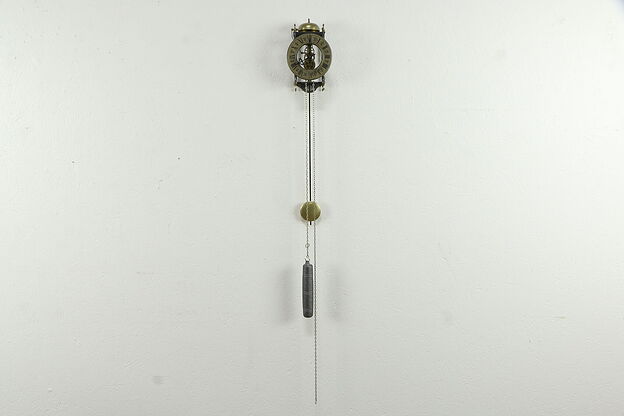 Skeleton Vintage Clock, 1600's Design, Chain & Weight, Bell Hour Strike #35201 photo