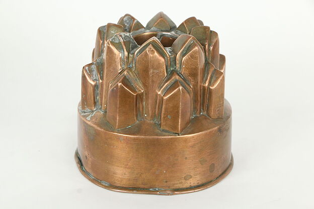 Copper Antique Farmhouse Aspic Ring Mold, Tin Lined #35314 photo