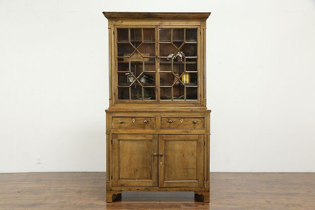 Country Pine Farmhouse Cabinet Antique Kitchen Pantry Cupboard, Bookcase #34457 photo