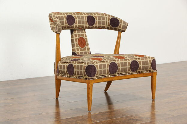 Midcentury Modern 1960 Vintage Teak Chair, New Upholstery #35348 photo
