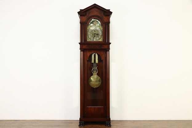 Empire Antique Mahogany Tall Case Grandfather Clock, Elite Germany #34073 photo