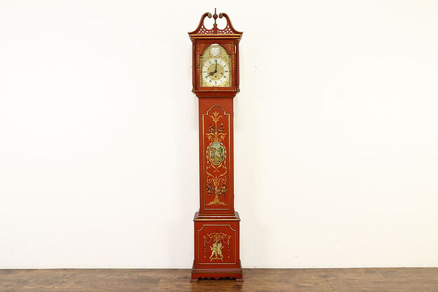 Hand Painted French Vintage Grandfather or Tall Case Clock, Westminster #36141 photo