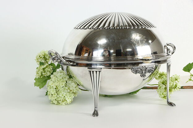 Victorian Antique Silverplate Oval Dome Top Server, W & H #35815 photo