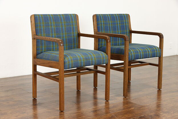 Pair of Midcentury Modern Oak Office Chairs or Armchairs, Helikon #37934 photo