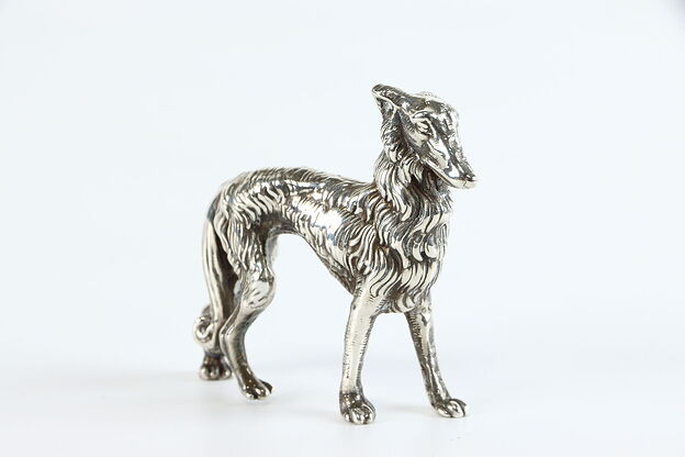 Borzoi Dog Sculpture Vintage Sterling Silver Figurine #38420 photo