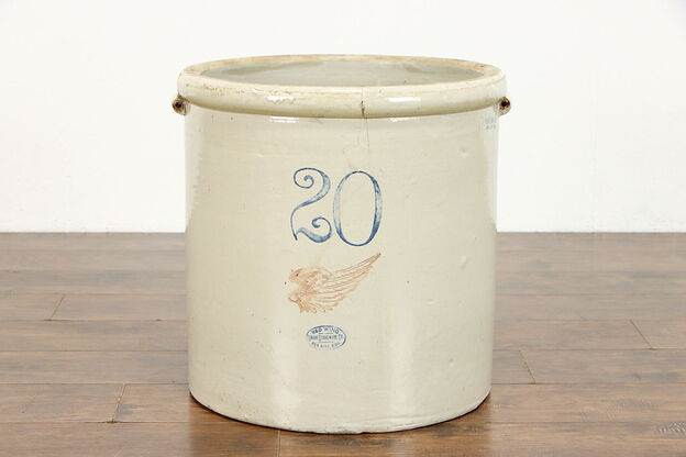 Stoneware 20 Gallon Red Wing Country Farmhouse Antique Crock #38547 photo
