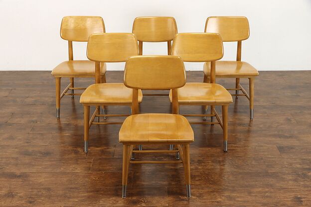Set of Six Midcentury Modern Vintage Dining Chairs, New Life Sjöström #39186 photo