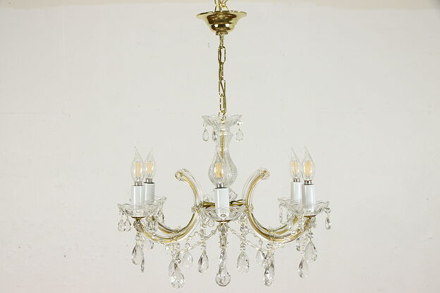 Maria Theresa Design Vintage Cut Crystal 6 Candle Chandelier #36120 photo