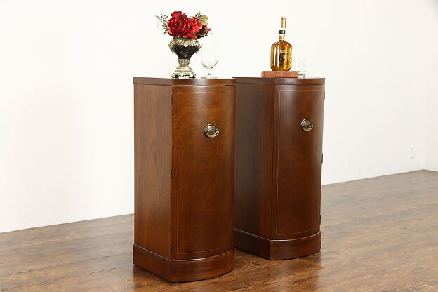 Pair of Georgian Design Nightstands or Cabinets, Marble Tops, Tomlinson #38459 photo
