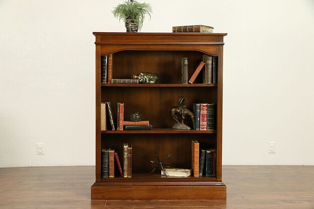 Walnut Vintage Office or Library Bookcase, Adjustable Shelves #30356 photo