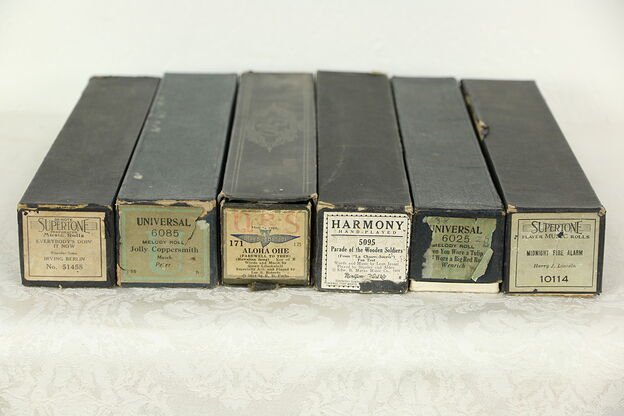 Group of 6 Player Piano Rolls, Aloha Ohe, Everybody's Doing It Now, Foxtrot etc photo