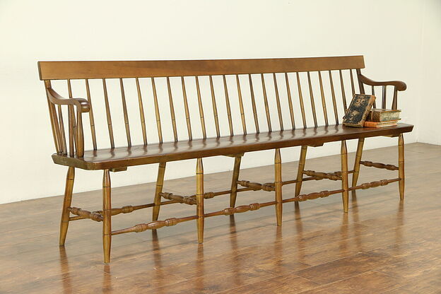 Country Antique 1850's New England Deacon or Hall Bench #30723 photo