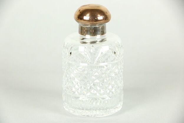 Waterford Scent or Cologne Bottle, Stopper, Silver Plate Copper Cap photo