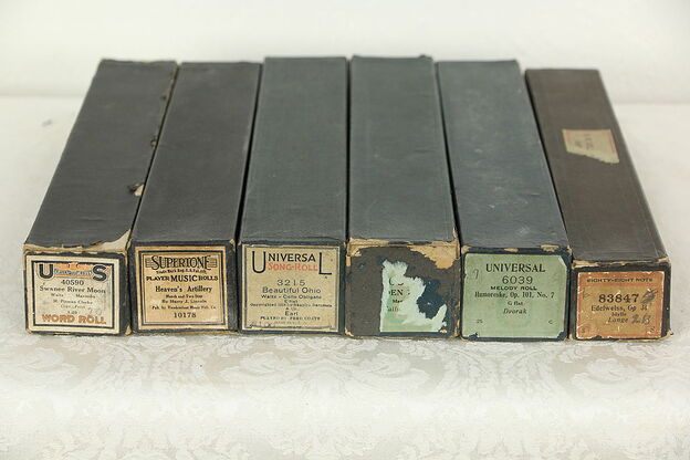 Group of 6 Player Piano Rolls, Swanee River Moon, Edelweiss, Beautiful Ohio Etc photo