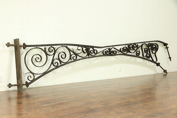 Architectural Salvage Bent Wrought Iron Antique Arch or Crest #30336 photo