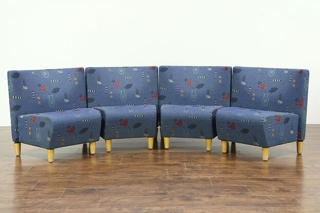 Midcentury Modern Vintage Sectional Sofa, Set of 4 Danish Chairs, Jorgensen 1997 photo