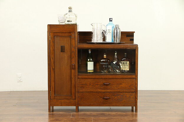 Art Deco Sideboard, Server or Bar Cabinet, Oak & Rosewood, Scandinavia  #30416 photo