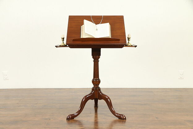 Bible or Dictionary Stand, Vintage Mahogany, Adjustable Top  #31834 photo