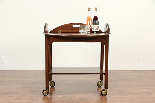 Butler Style Bar Cart, Vintage Tea or Dessert Trolley, Signed Baker #29280 photo