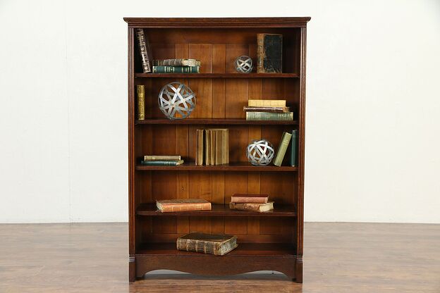 Oak Victorian Antique Bookcase or Library Bookshelf, Bath Cabinet #30110 photo