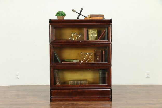 Lawyer Antique 3 Stack Library or Office Bookcase, Macey #30681 photo